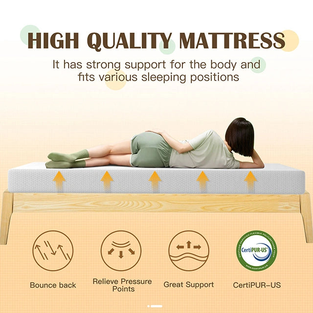 Forsythia 8" Green Tea Gel Memory Foam