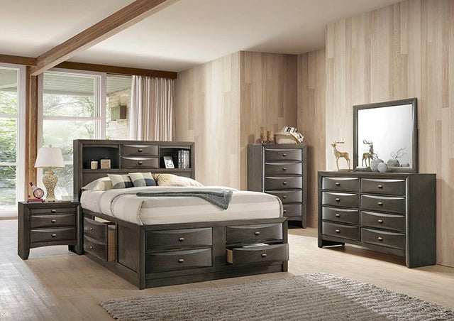 Zosimo Bed Black, Chrome, & Grey