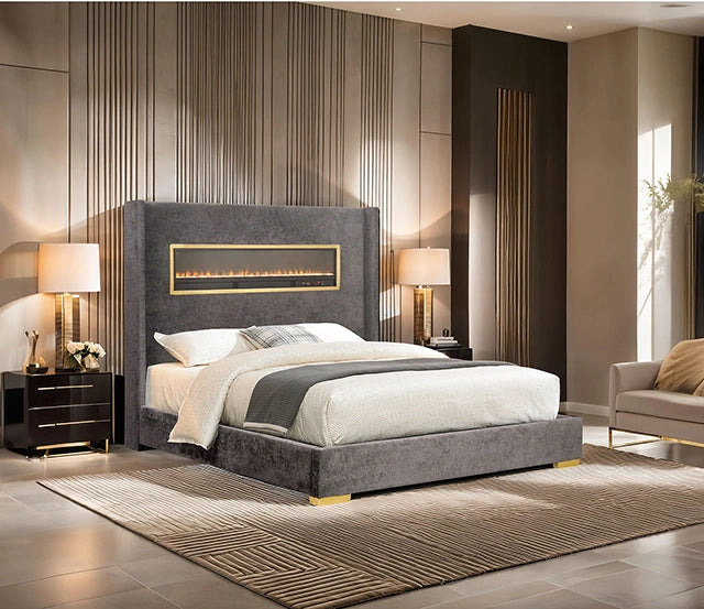 Danvers Bed Beige, Black, & Grey