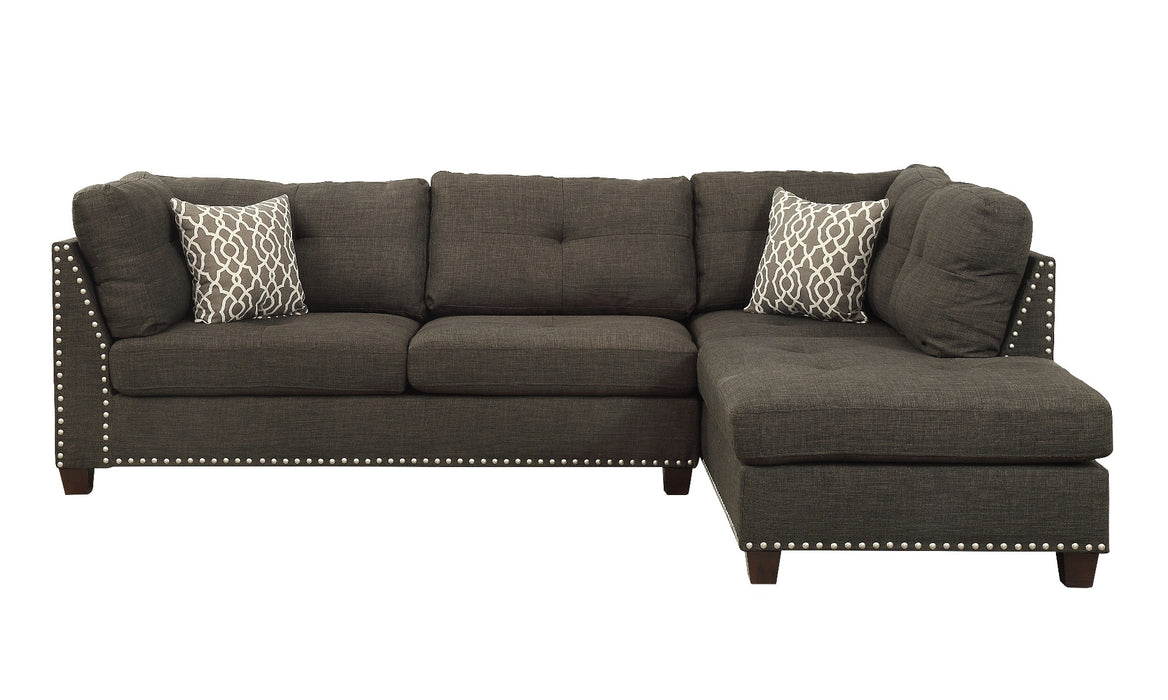 Sectional Sofa & Ottoman w/2 Pillows