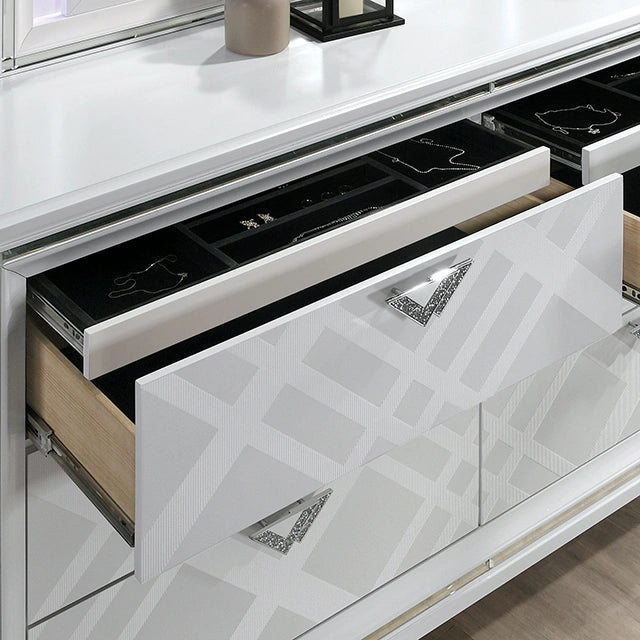 Emmeline Bed Silver & White