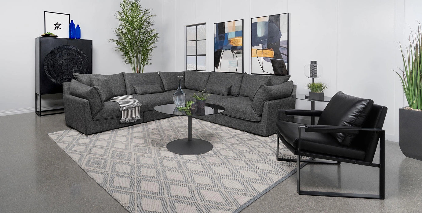 Sasha Upholstered Corner Chair Barely Black