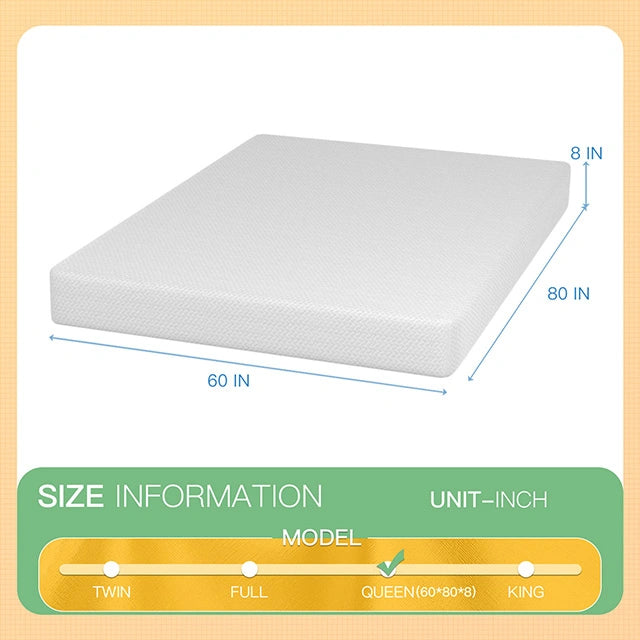 Forsythia 8" Green Tea Gel Memory Foam