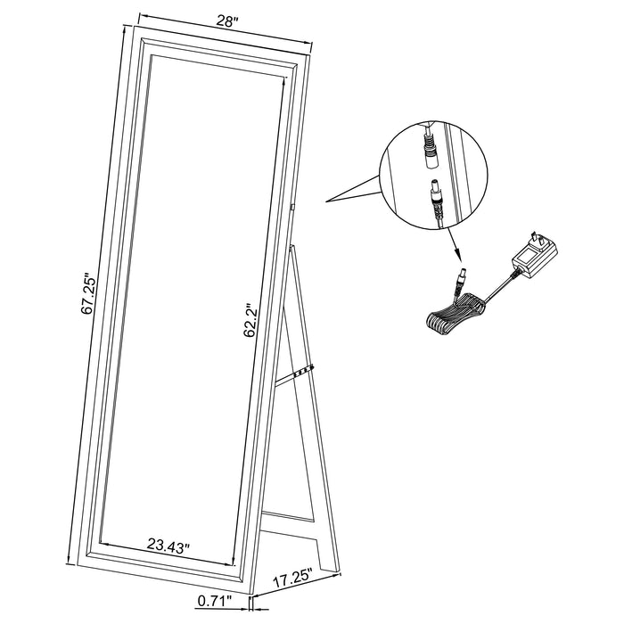 Windrose Standing Mirror with LED Lighting