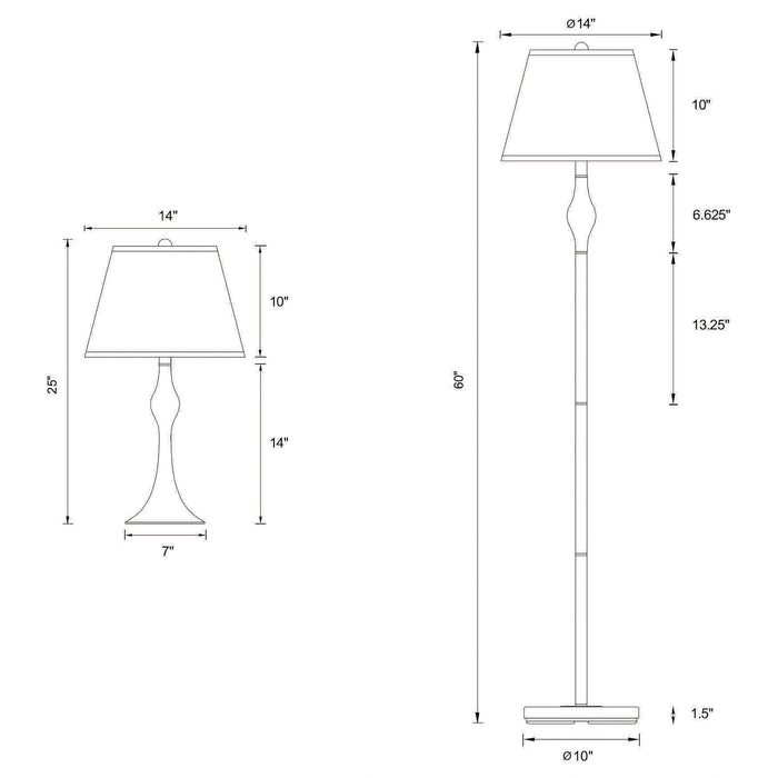 Griffin Floor and Table Lamp Set