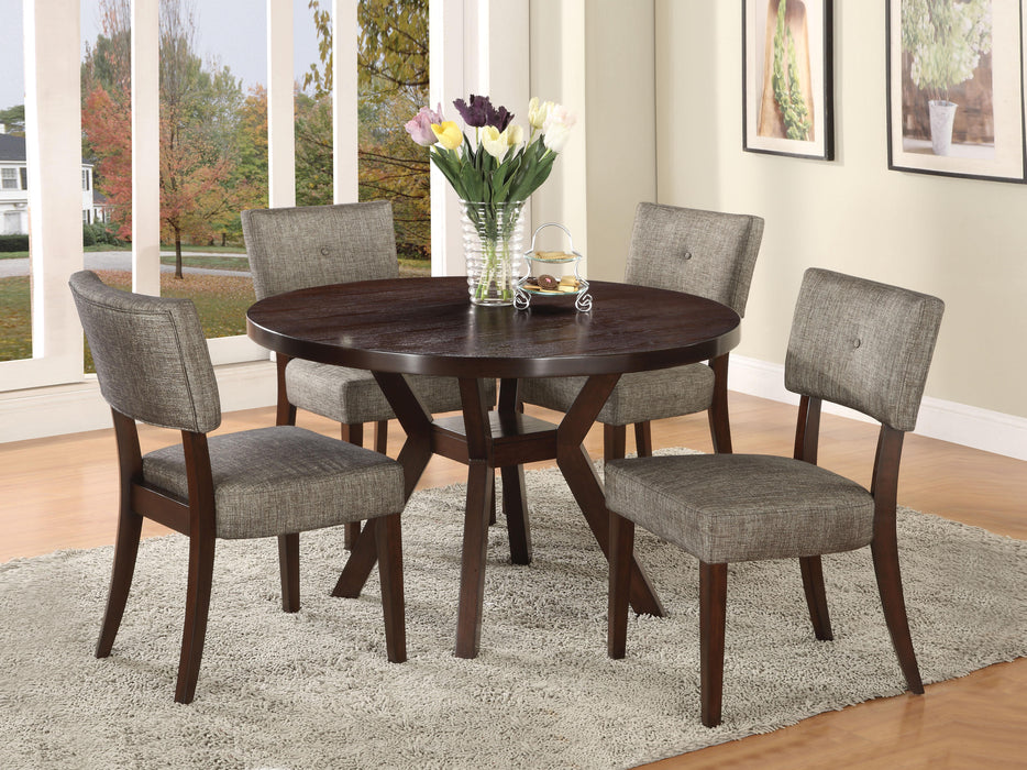 Drake Gray Fabric & Espresso Side Chair