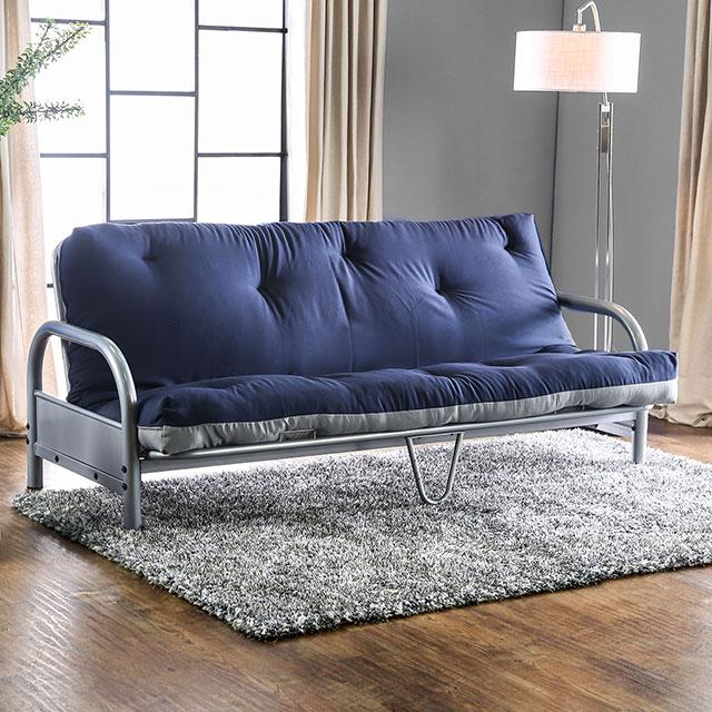 Aksel Black/Red Futon Mattress, Black, Red & Gray