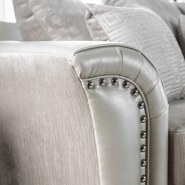 Benigno Love Seat Silver & Gray