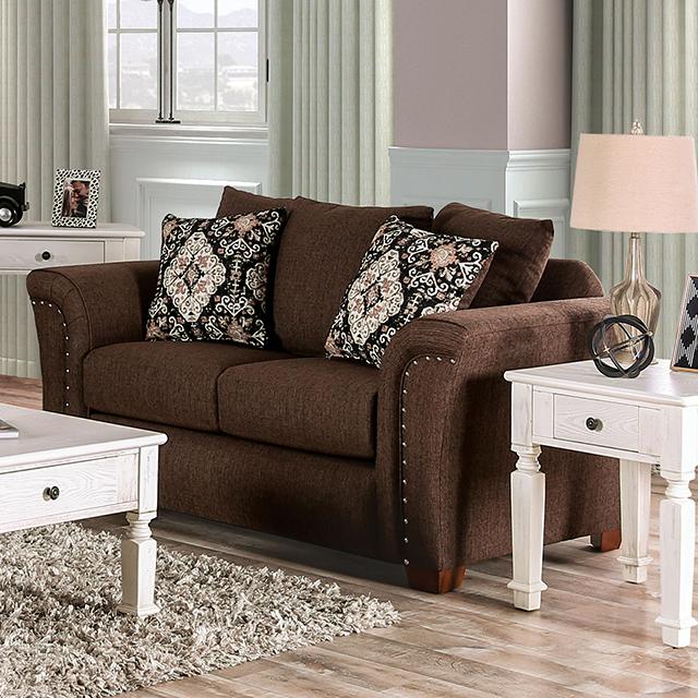 BELSIZE Loveseat Grey, Beige, & Choclate