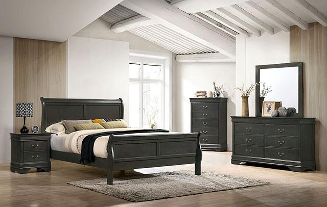 Louis Philippe Night Stand Gray