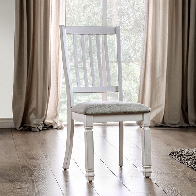Kaliyah Vintage White/Light Gray Side Chair (2/CTN)