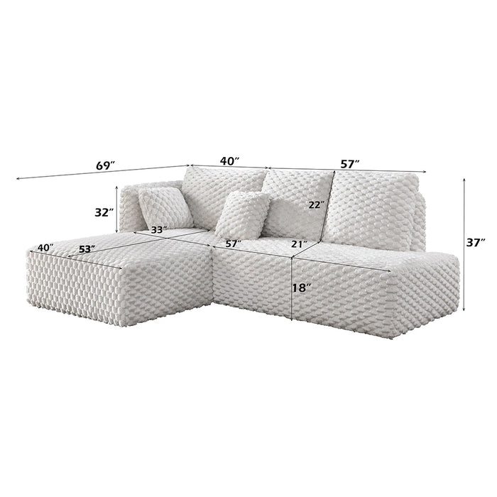 Sectional Sofa w/2Pillows