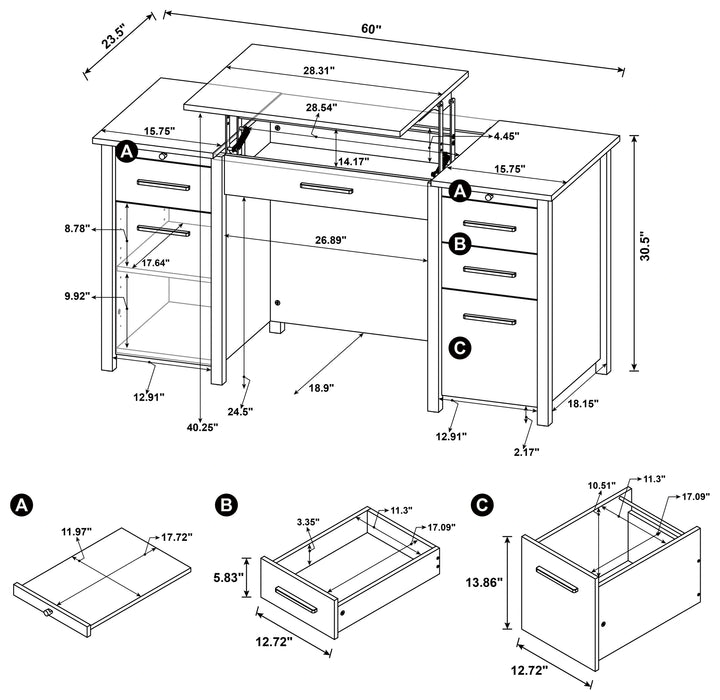 Dylan Computer Desk with Lift-Top