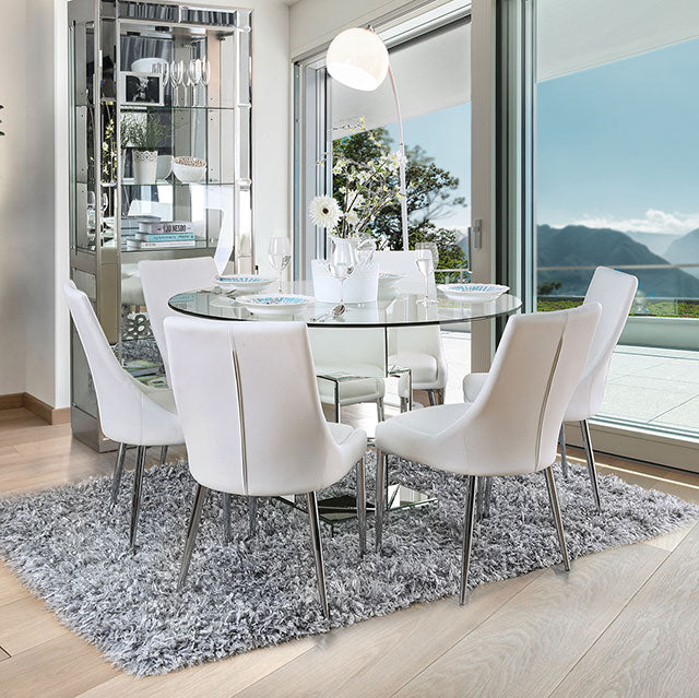 Izzy 5 Pc Dining Table Set (White Chairs)