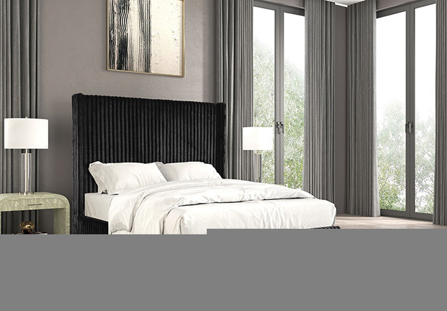 Cadwell E.King, Queen, & Full Bed White, Gray, & Black