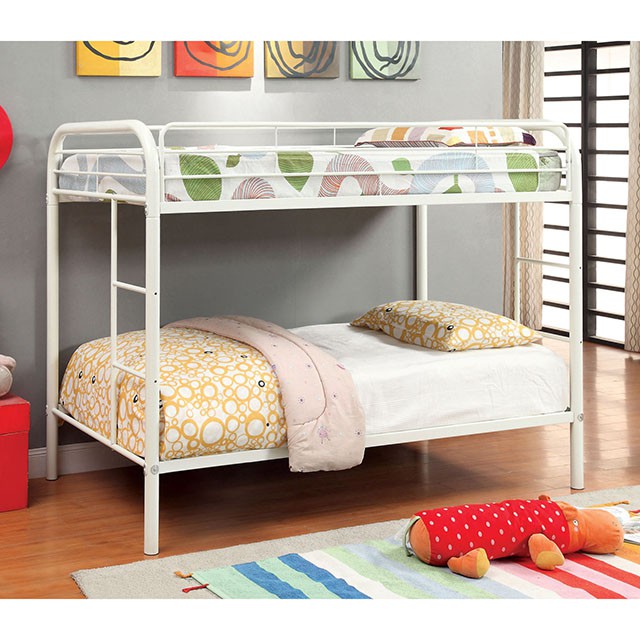 Rainbow Twin/Twin Bunk Bed Black, Silver, & White